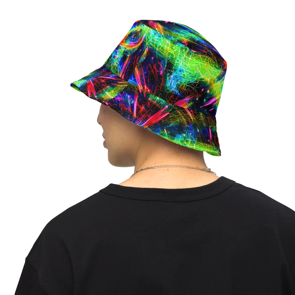 Neon Pulse on Reversible Bucket Hat — Back Inside