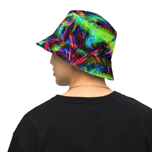 Neon Pulse on a Reversible Bucket Hat