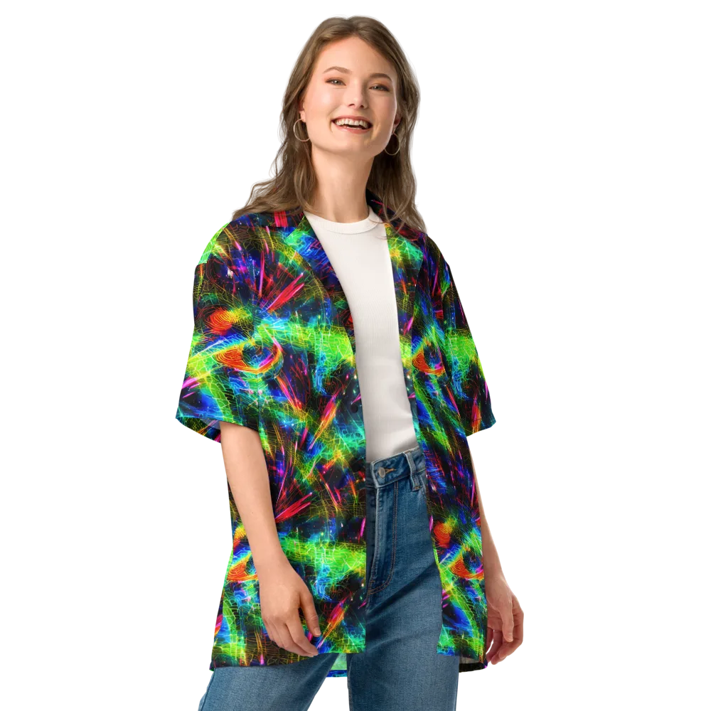 Neon Pulse on Button Shirt — Front