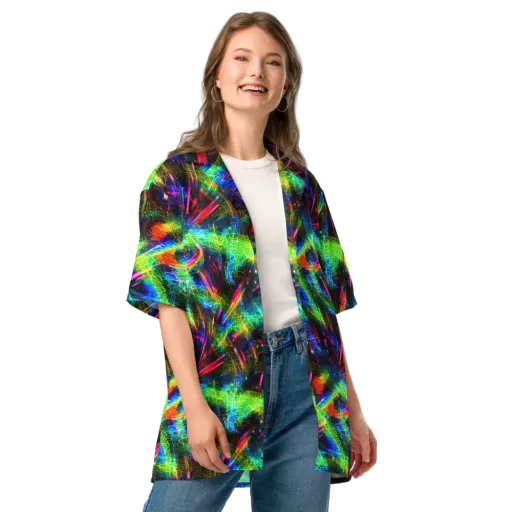 Neon Pulse on a Button Shirt