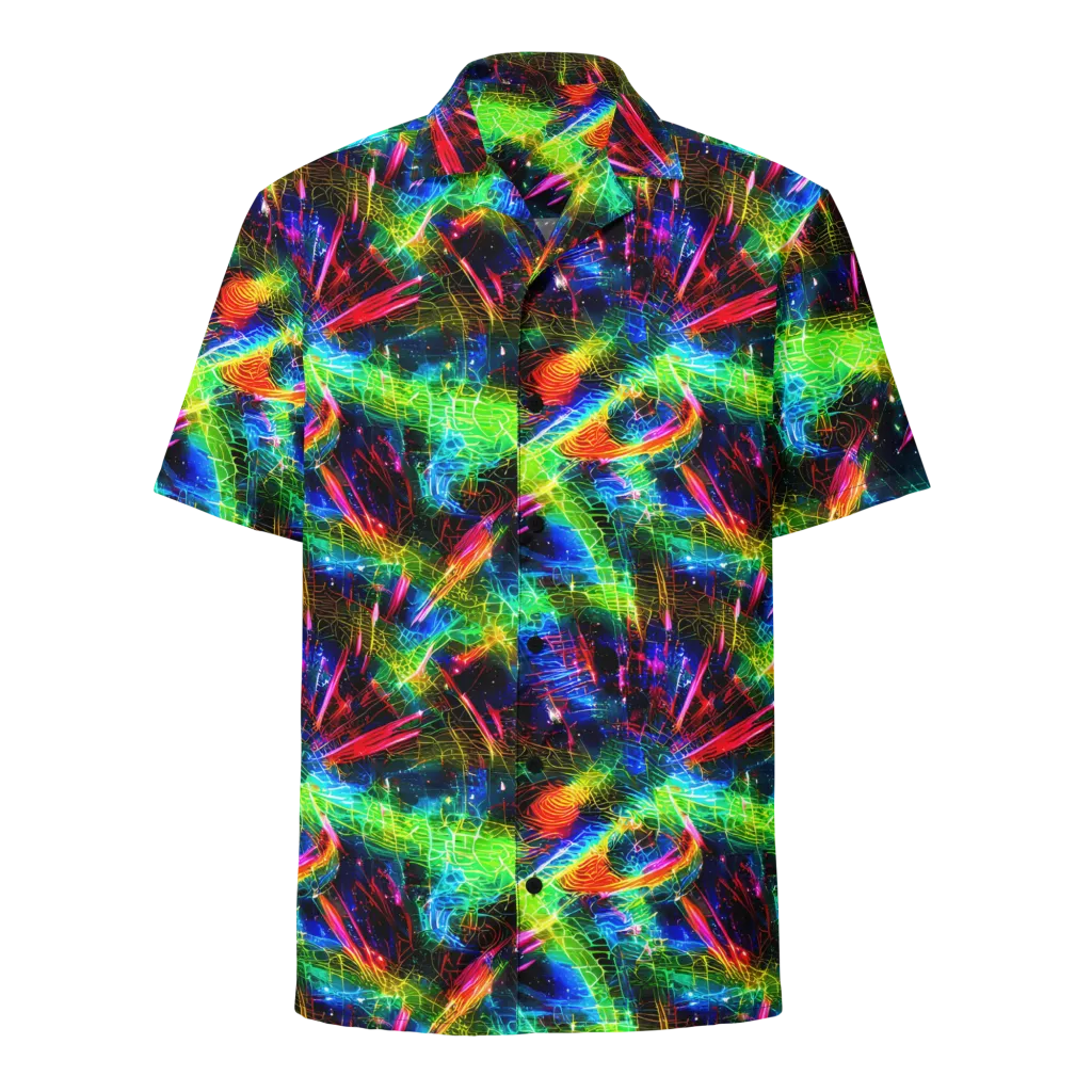 Neon Pulse on Button Shirt — Front