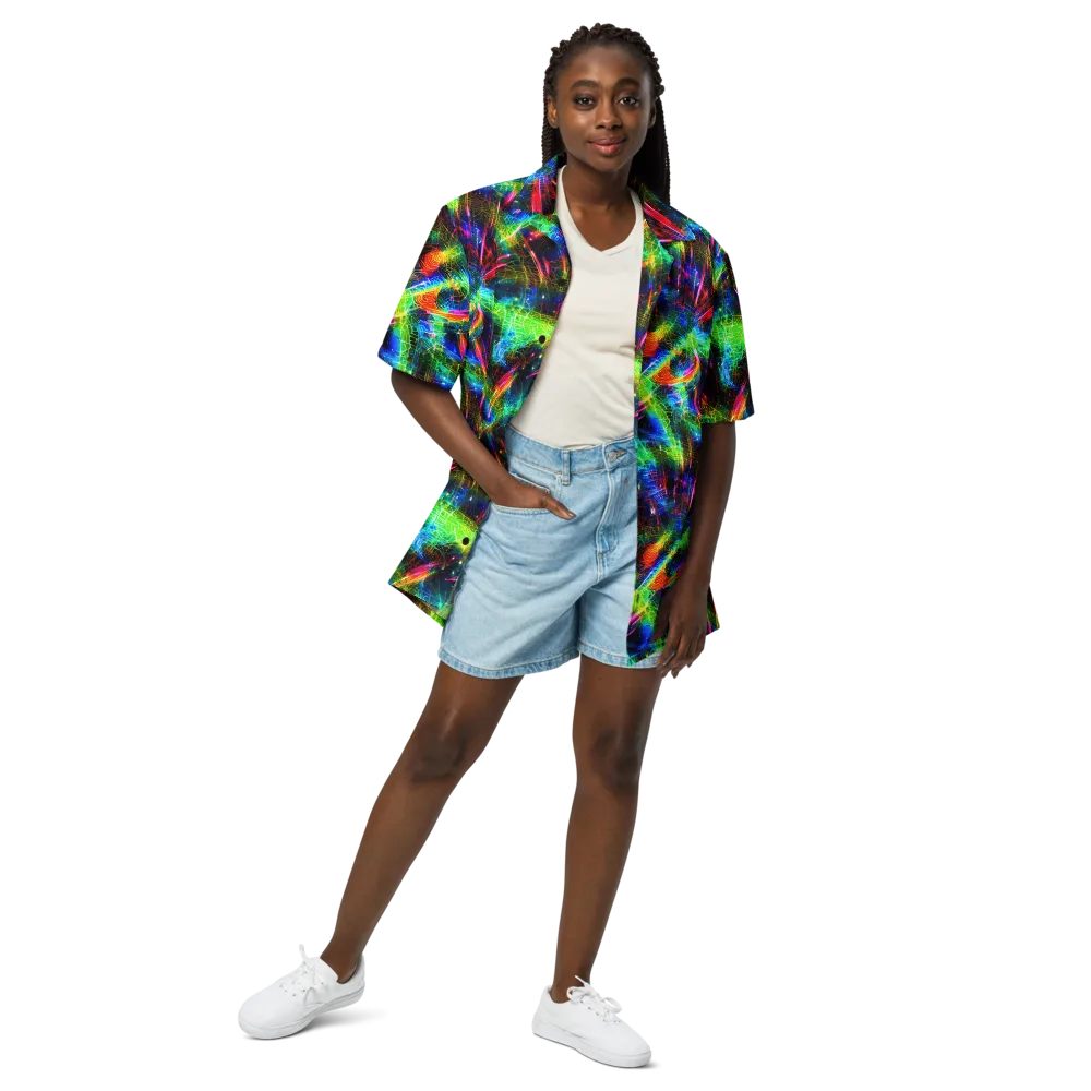 Neon Pulse on Button Shirt — Front