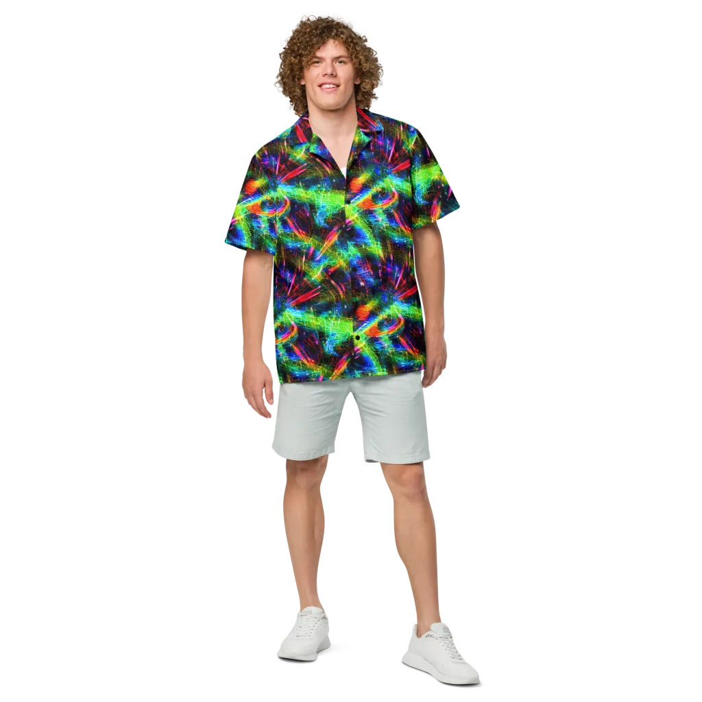 Neon Pulse on Button Shirt — Front