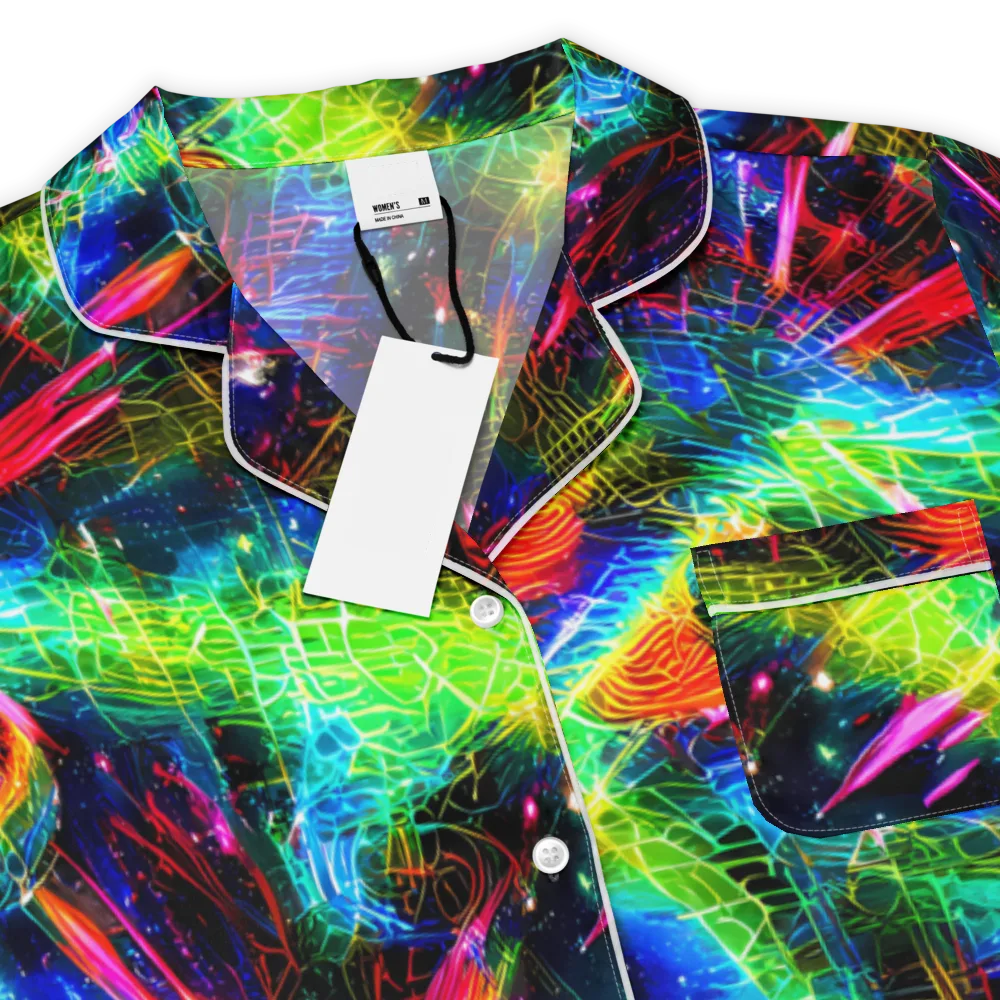 Neon Pulse on Women's Short Sleeve Pajama Top — Product details