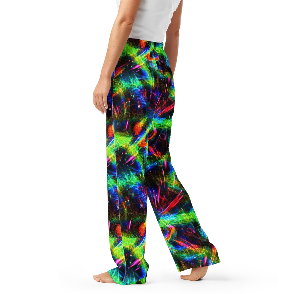 Neon Pulse on Women's Pajama Pants — Left