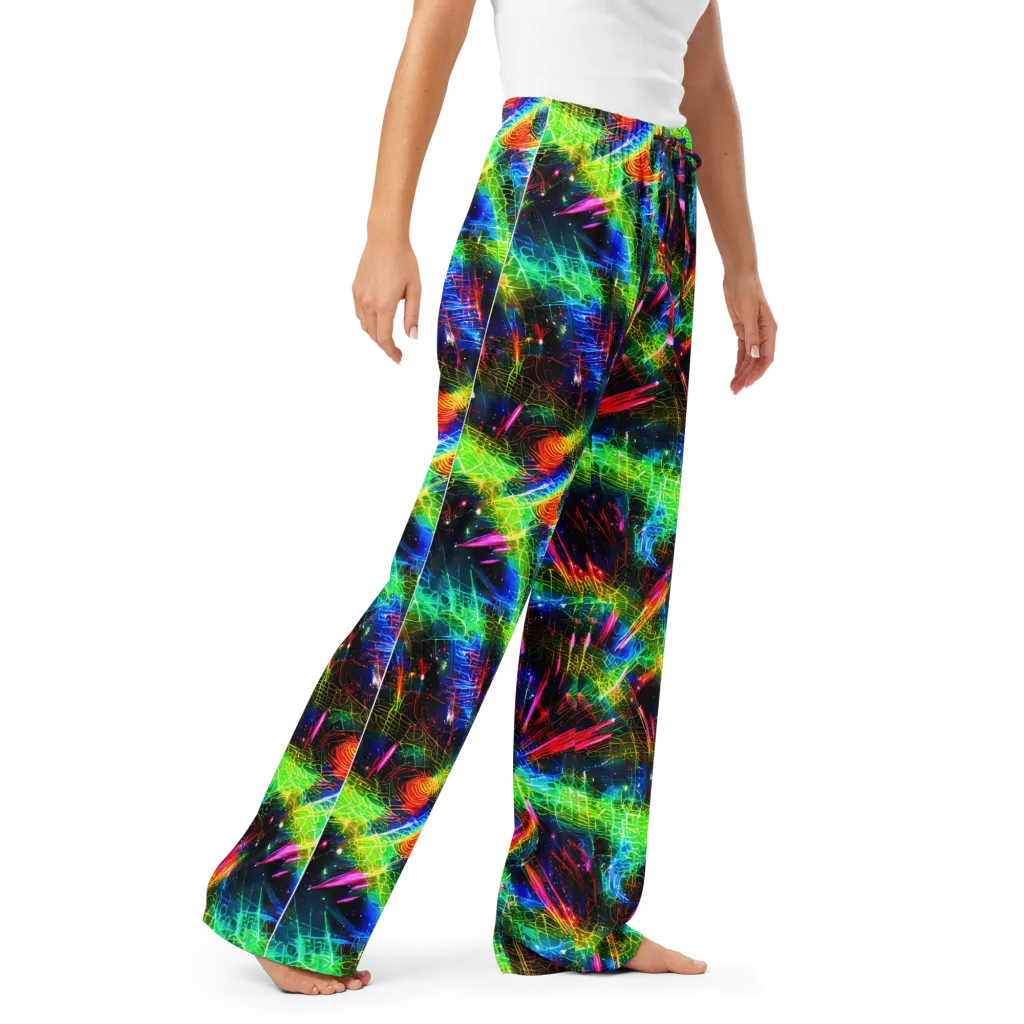 Neon Pulse on Women's Pajama Pants — Right Front