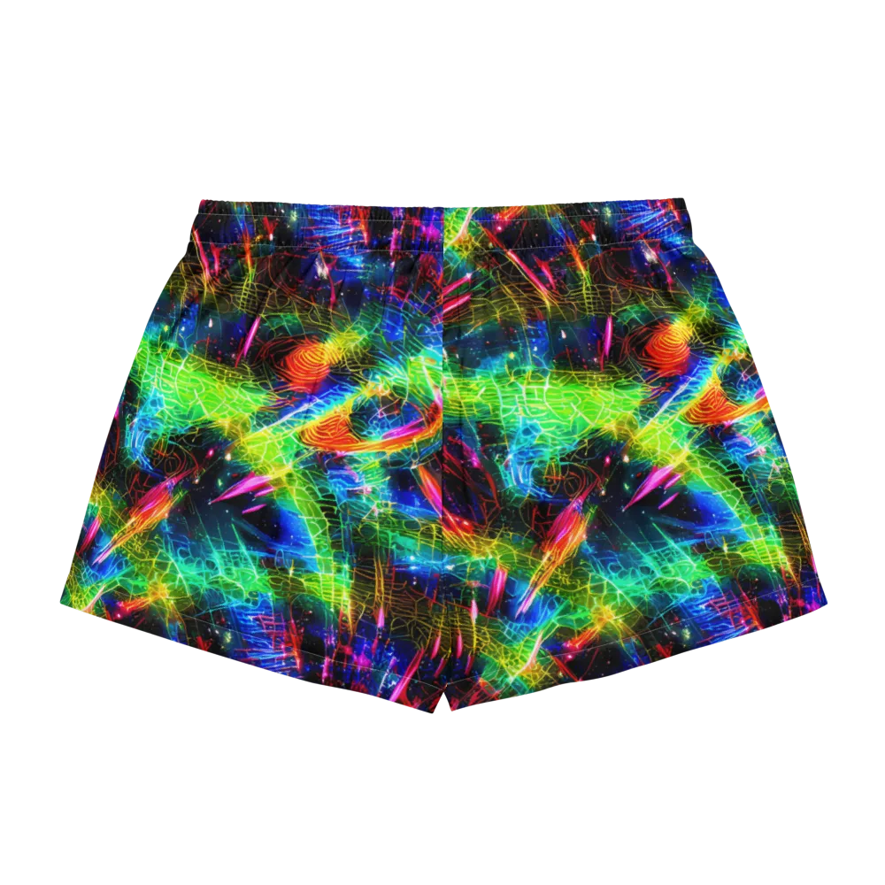 Neon Pulse on Women's Pajama Shorts — Back