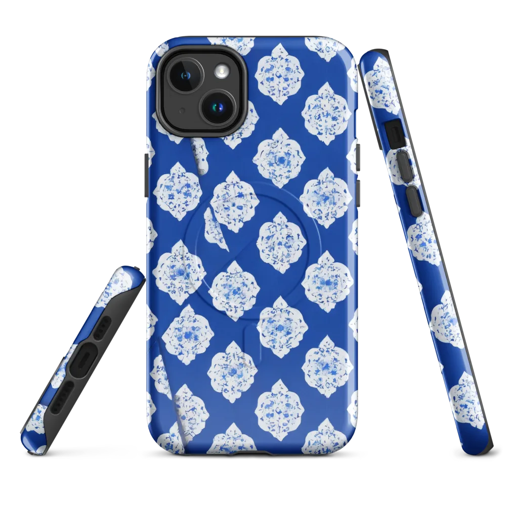 Blue Porcelain Bloom on MagSafe Tough Case for iPhone® — Front