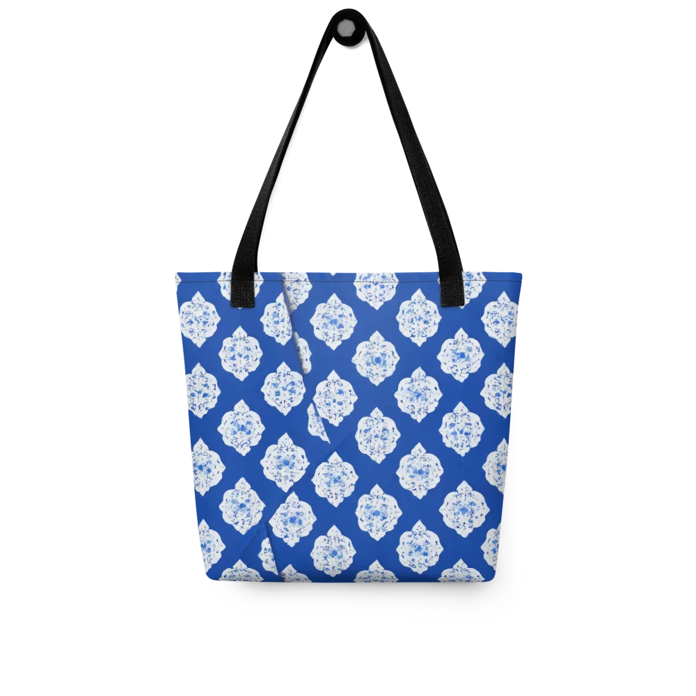 Blue Porcelain Bloom on Tote Bag — Front