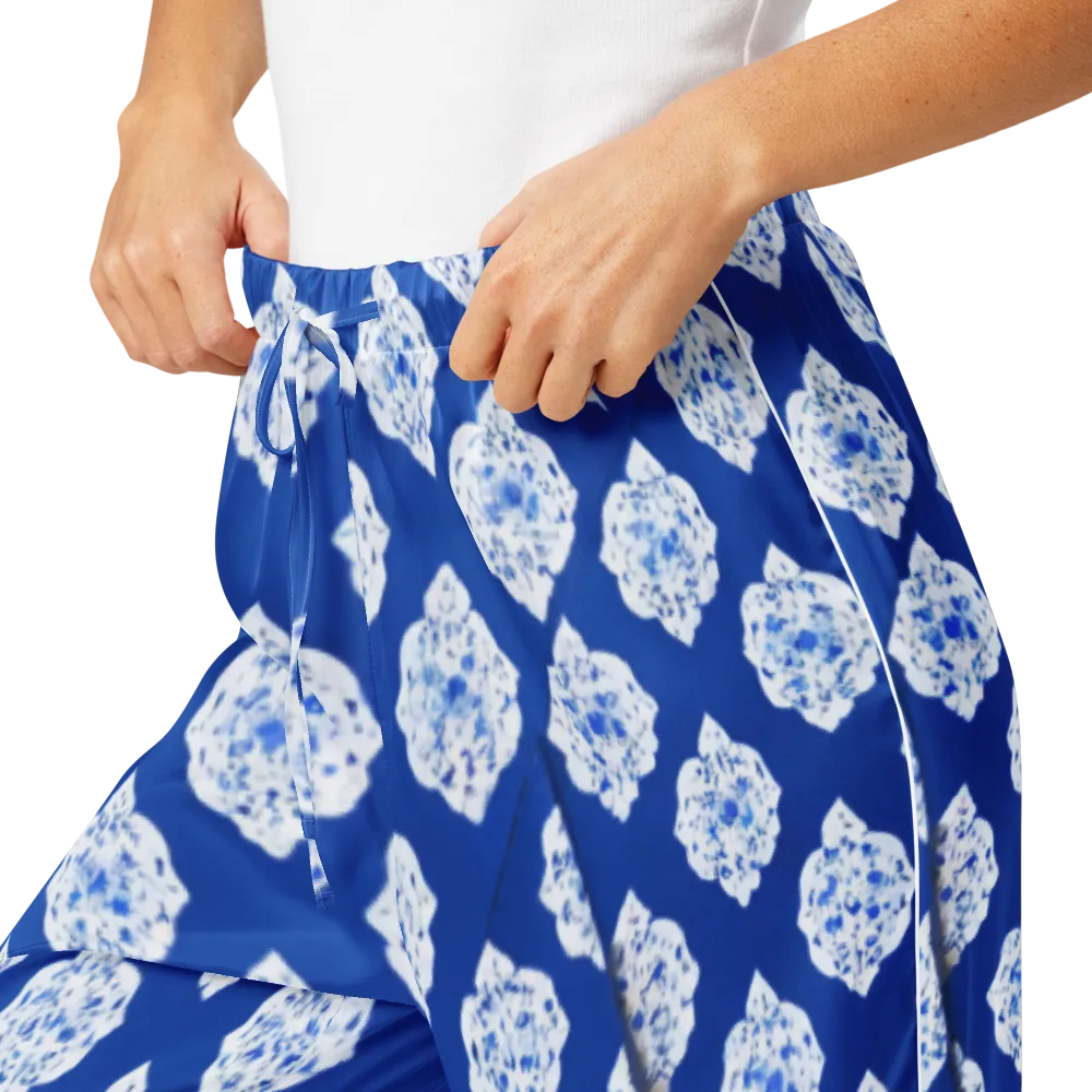 Blue Porcelain Bloom on Women's Pajama Pants — Product details