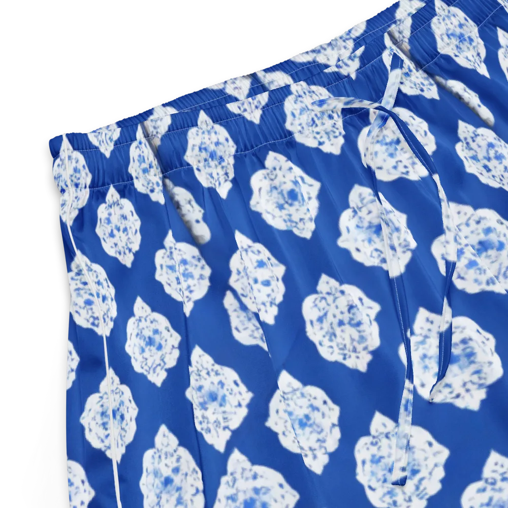 Blue Porcelain Bloom on Women's Pajama Shorts — Product details