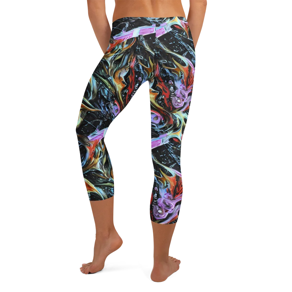 Galactic Spill on Capri Leggings — Back