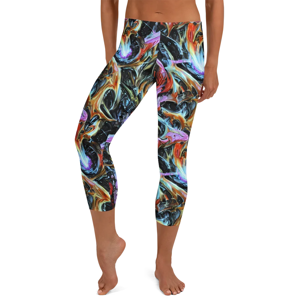 Galactic Spill on Capri Leggings — Front