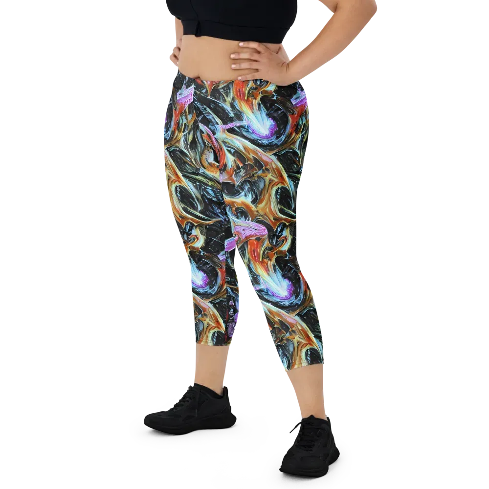 Galactic Spill on Capri Leggings — Front