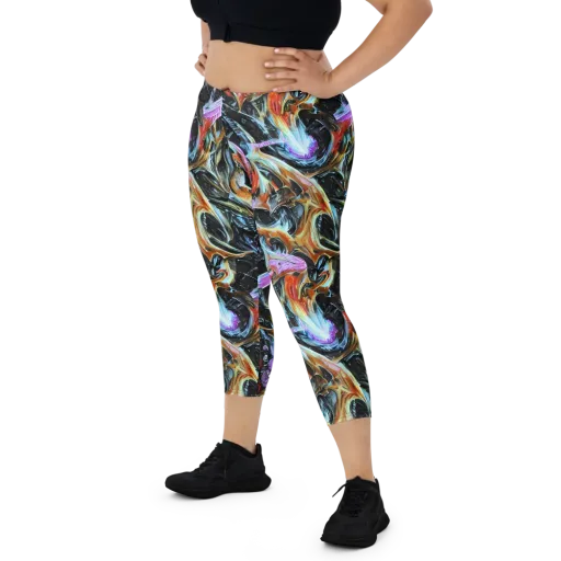 Galactic Spill on a Capri Leggings