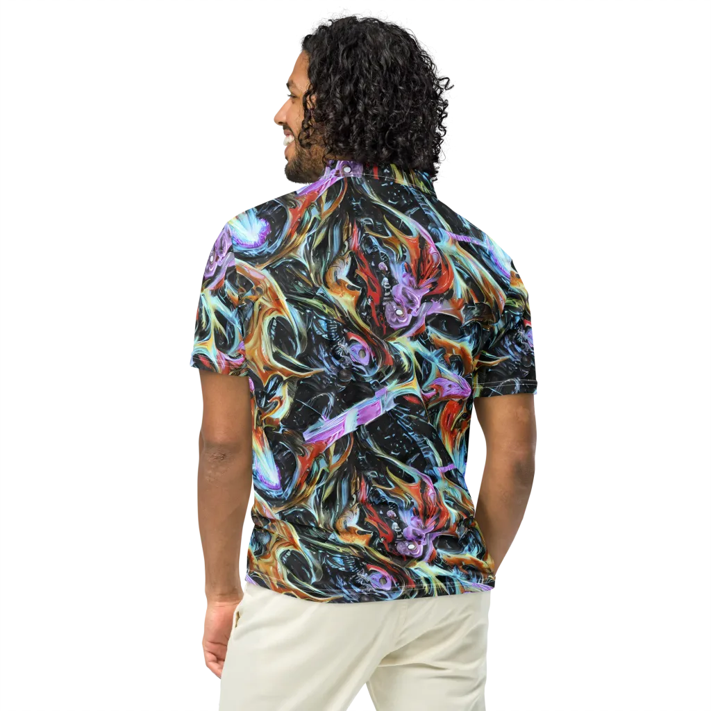 Galactic Spill on Men's Slim Fit Polo Shirt — Back