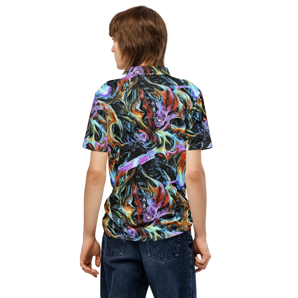 Galactic Spill on Men's Slim Fit Polo Shirt — Back