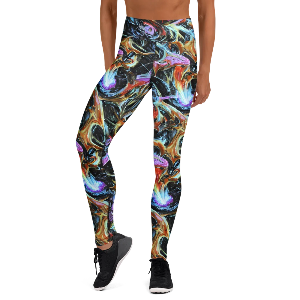 Galactic Spill on Yoga Leggings — Front