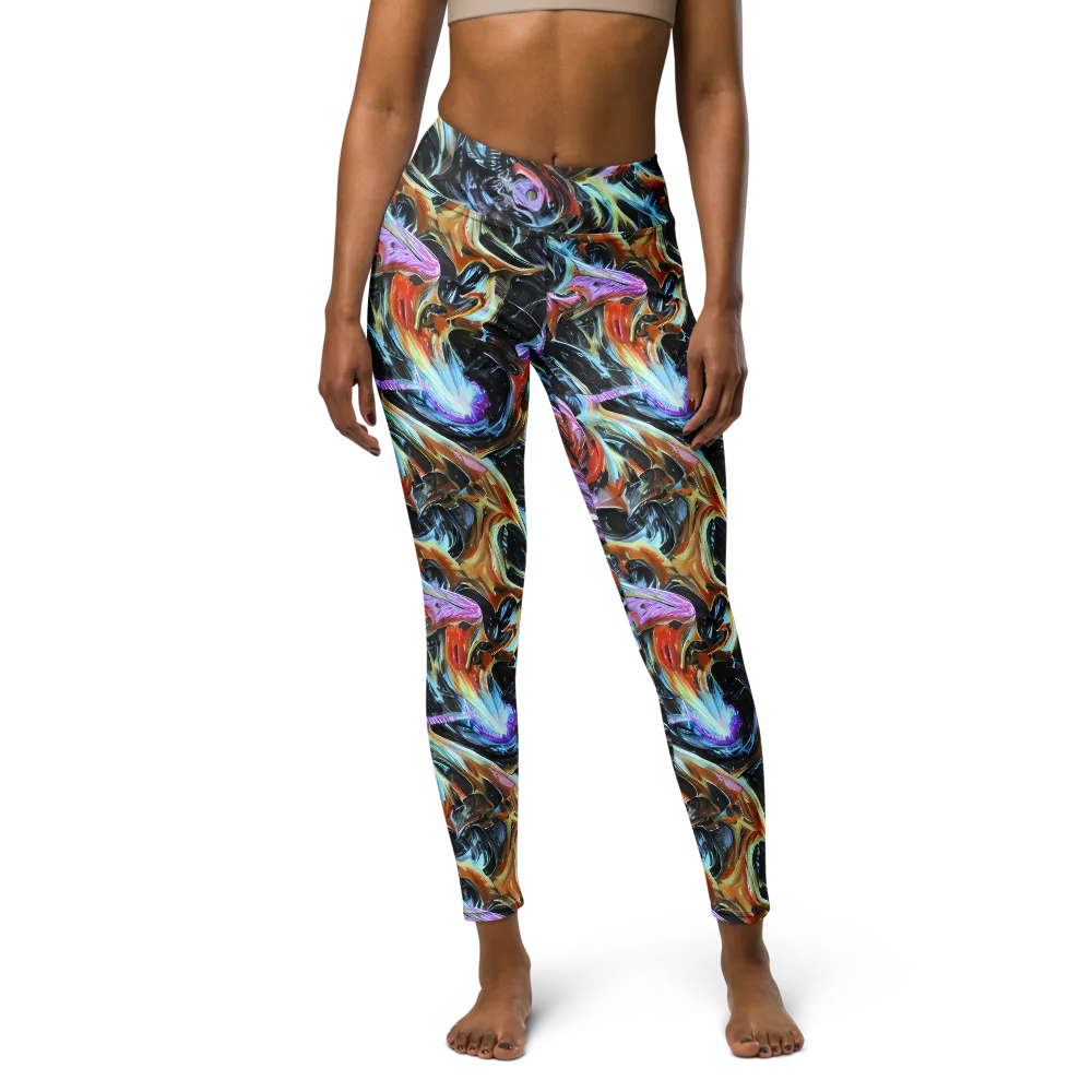 Galactic Spill on Yoga Leggings — Front