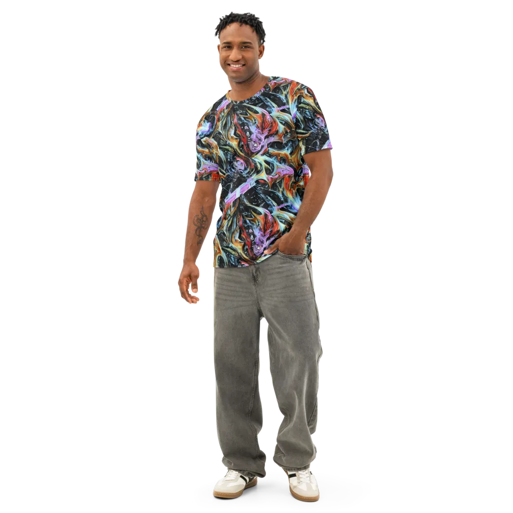 Galactic Spill on Men's Cotton Crew Neck T-Shirt — Front