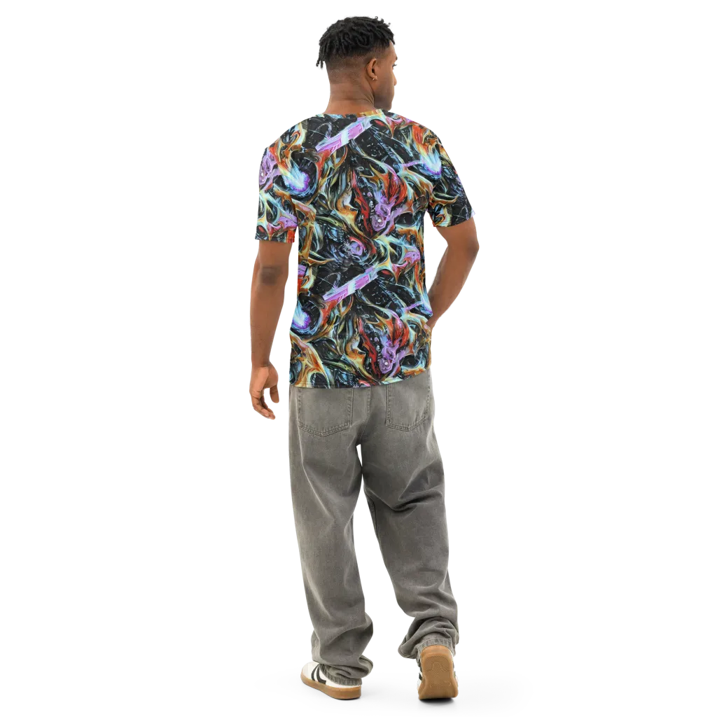Galactic Spill on Men's Cotton Crew Neck T-Shirt — Back