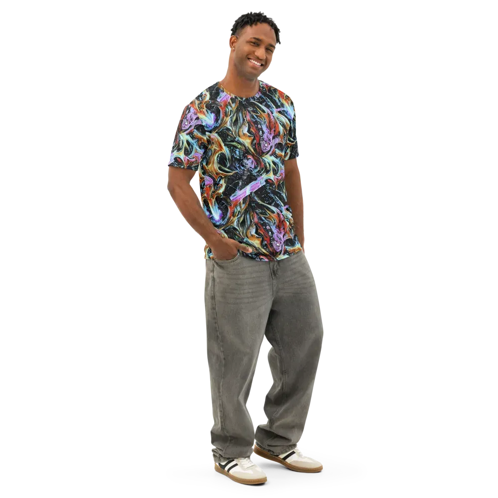 Galactic Spill on Men's Cotton Crew Neck T-Shirt — Right Front