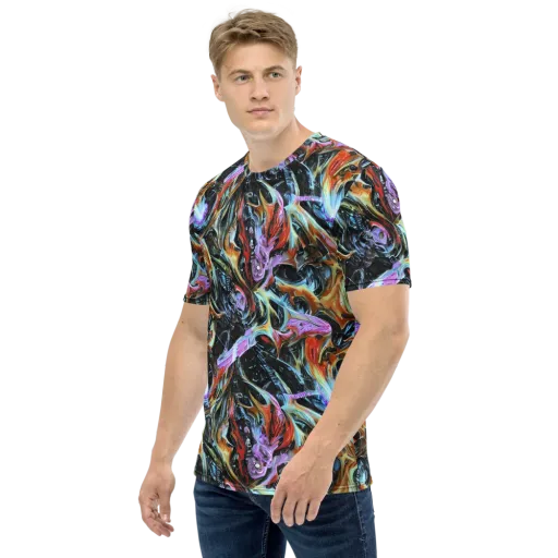 Galactic Spill on a Men's Crew Neck T-Shirt