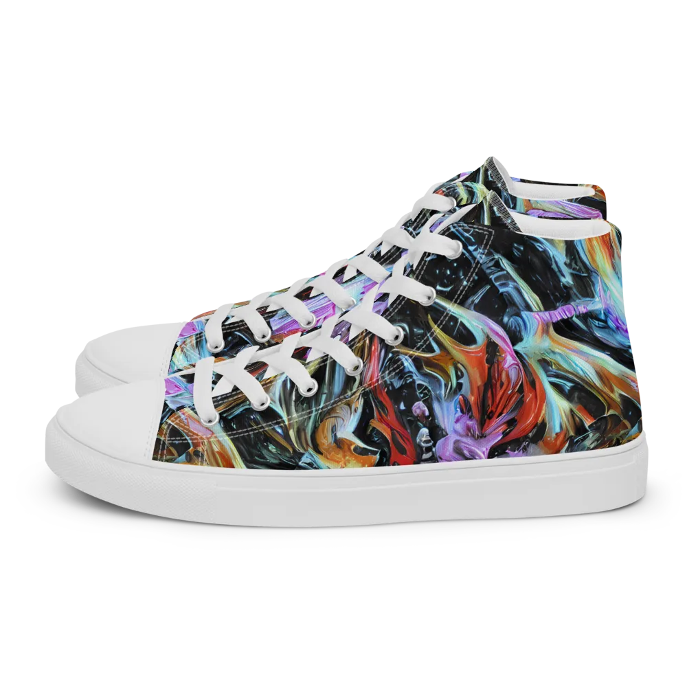 Galactic Spill on Men's High Top Canvas Shoes — Left