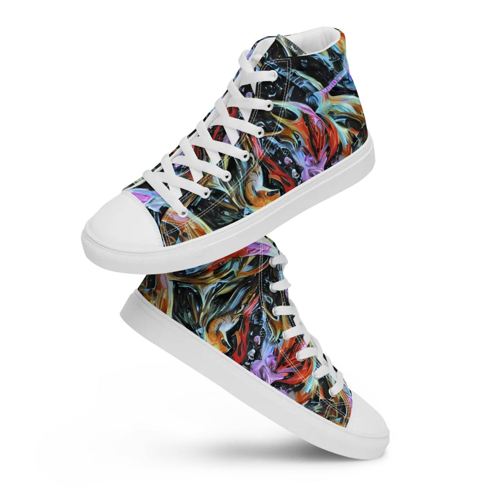 Galactic Spill on Men's High Top Canvas Shoes — Front