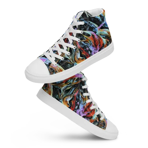 Galactic Spill on a Men's High Top Canvas Shoes