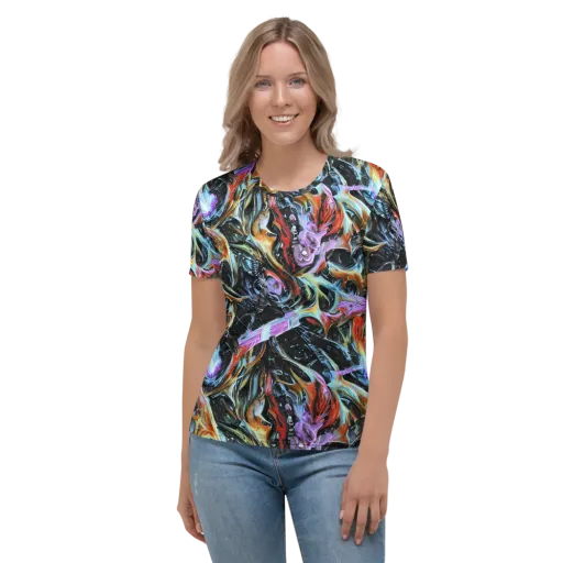 Galactic Spill on a Women's Crew Neck T-Shirt