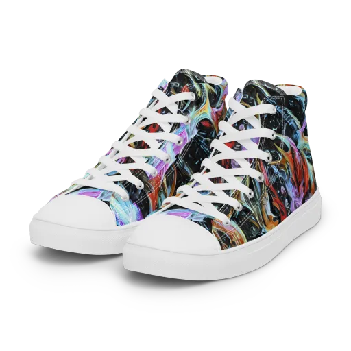 Galactic Spill on a Women's High Top Canvas Shoes