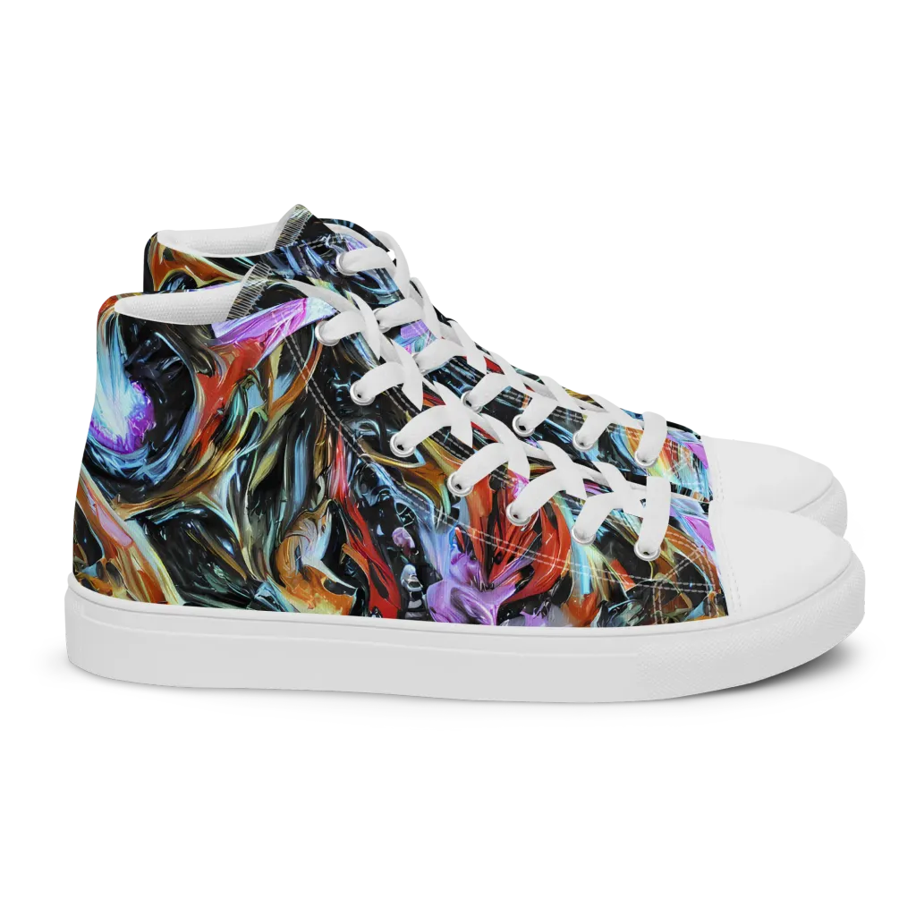 Galactic Spill on Women's High Top Canvas Shoes — Right