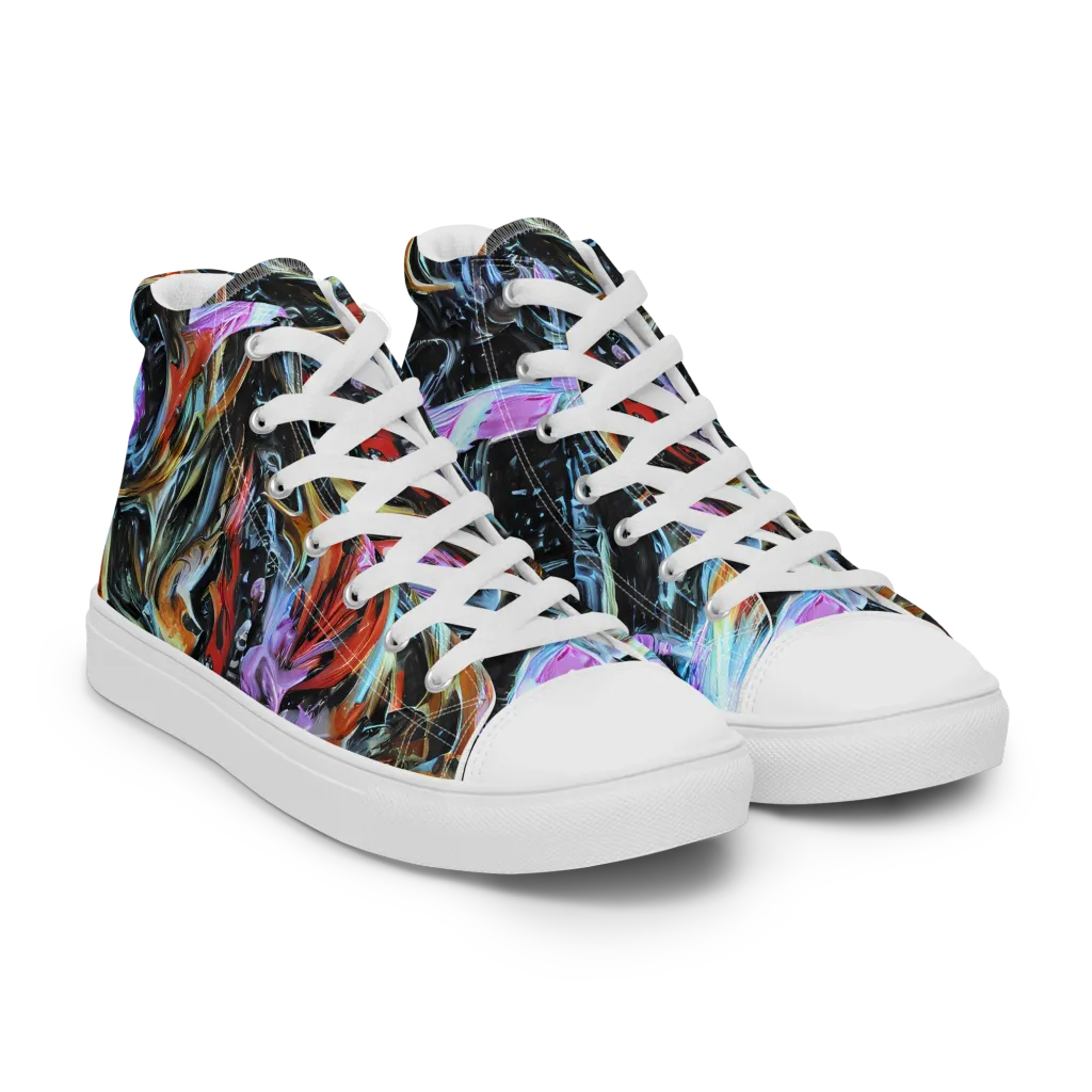 Galactic Spill on Women's High Top Canvas Shoes — Right Front