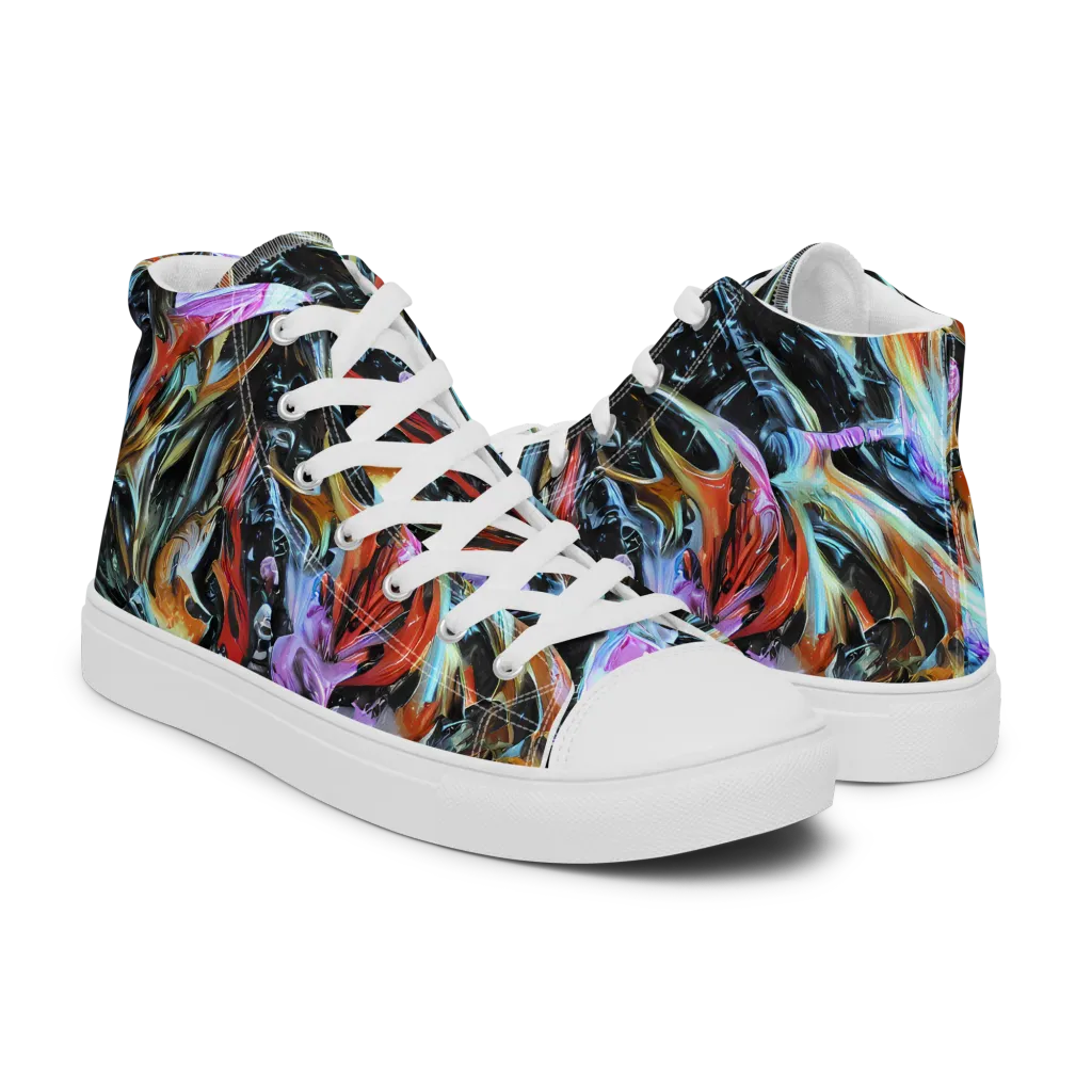 Galactic Spill on Women's High Top Canvas Shoes — Right