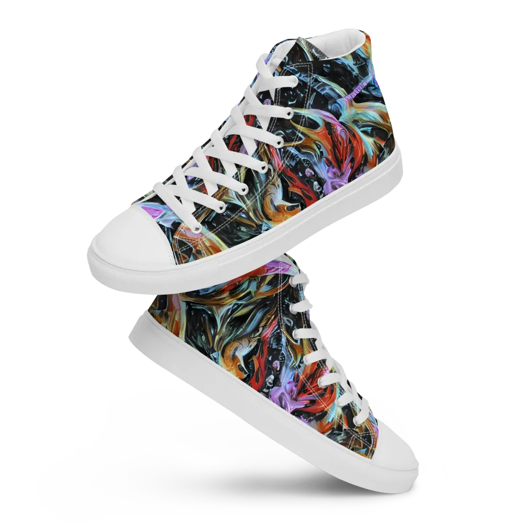 Galactic Spill on Women's High Top Canvas Shoes — Front