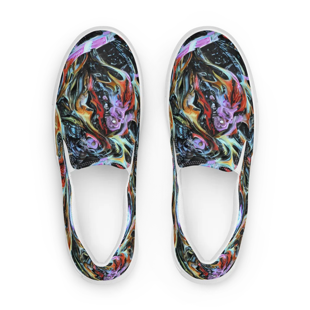 Galactic Spill on Men's Slip-On Canvas Shoes — Front