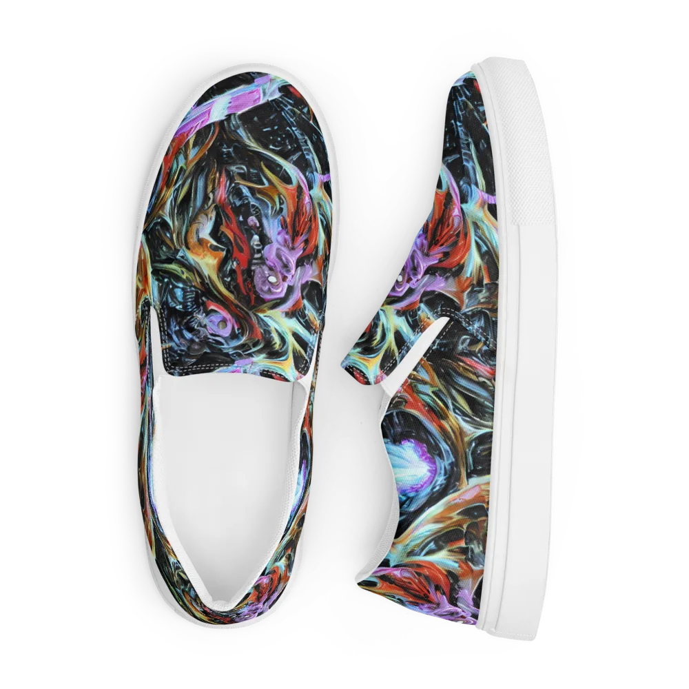 Galactic Spill on Men's Slip-On Canvas Shoes — Front