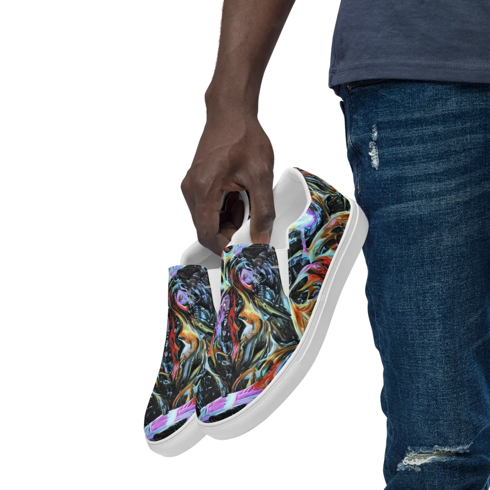 Galactic Spill on Men's Slip-On Canvas Shoes — Left Front