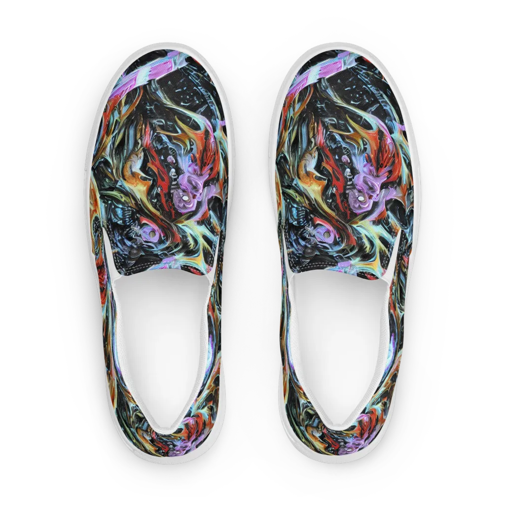 Galactic Spill on Women's Slip-On Canvas Shoes — Front
