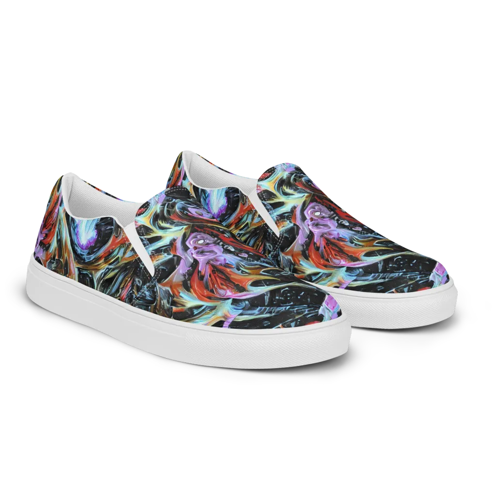 Galactic Spill on Women's Slip-On Canvas Shoes — Right Front