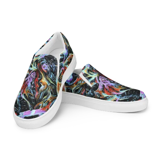 Galactic Spill on a Women's Slip-On Canvas Shoes
