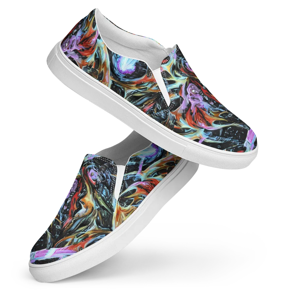 Galactic Spill on Women's Slip-On Canvas Shoes — Front