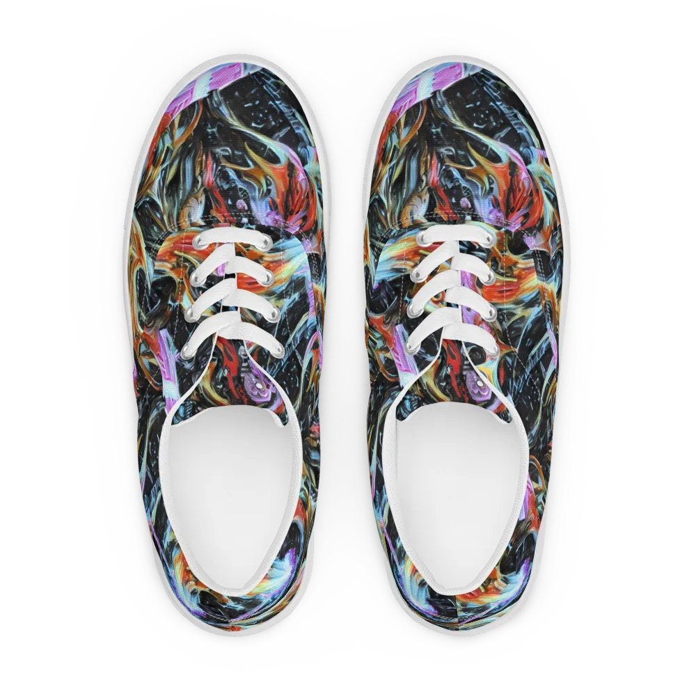 Galactic Spill on Men's Lace-Up Canvas Shoes — Front