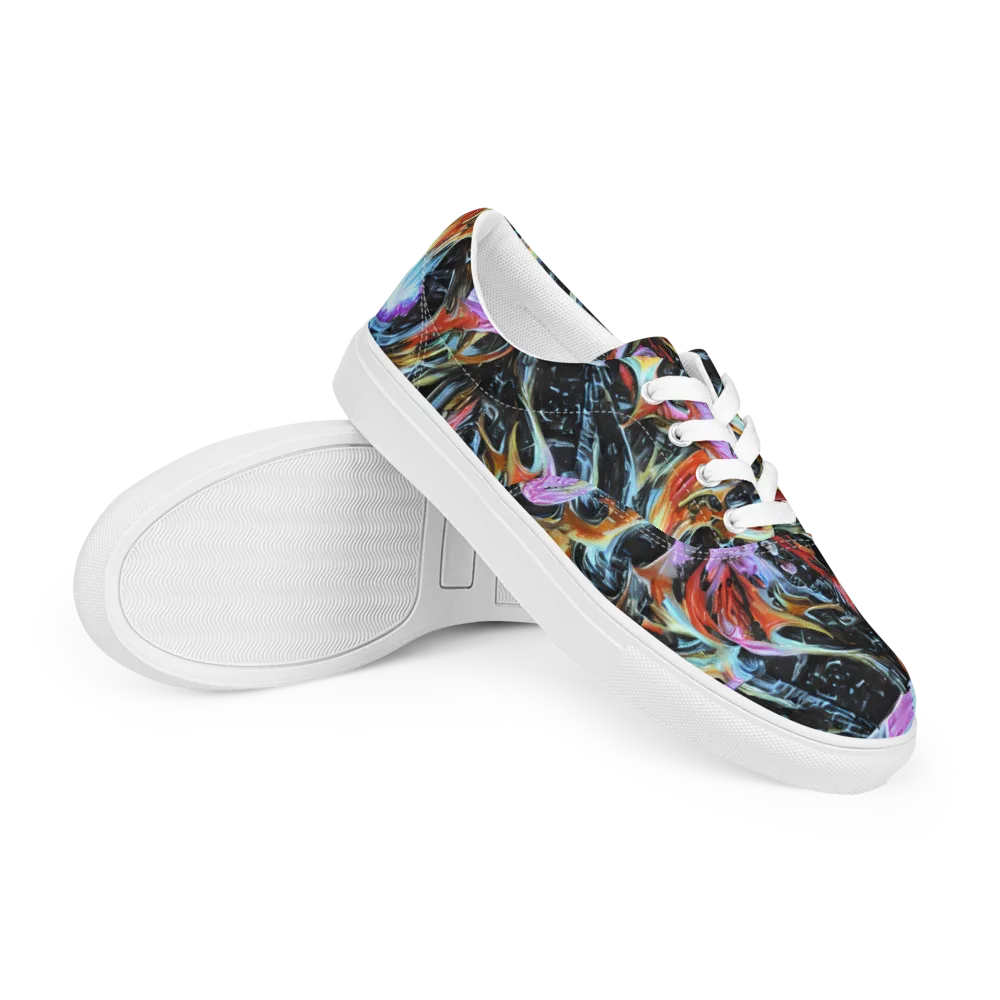 Galactic Spill on Men's Lace-Up Canvas Shoes — Right Front