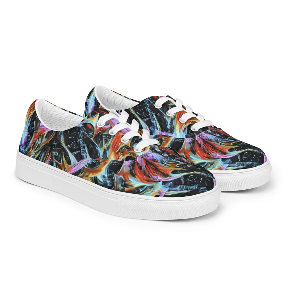 Galactic Spill on Men's Lace-Up Canvas Shoes — Right Front