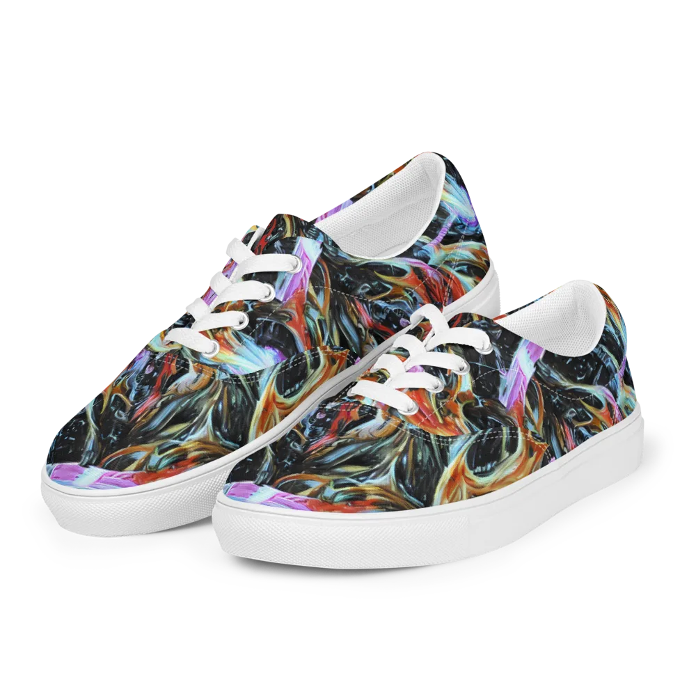 Galactic Spill on Men's Lace-Up Canvas Shoes — Left Front