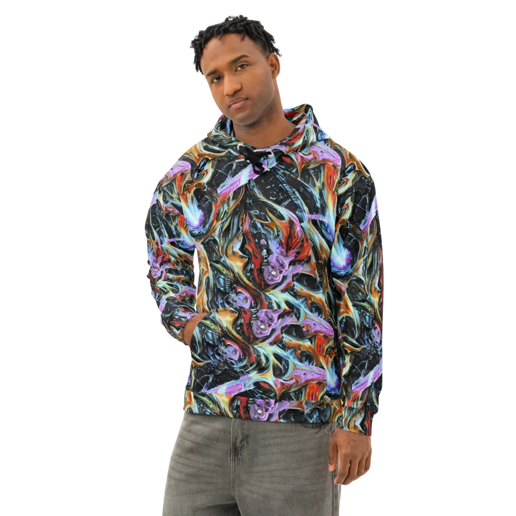 Galactic Spill on Cotton Hoodie — Left Front