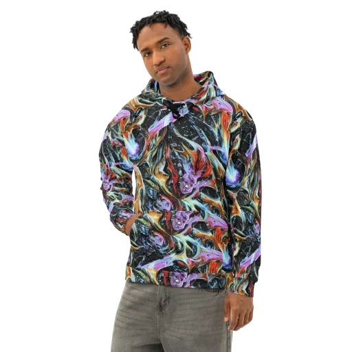 Galactic Spill on a Cotton Hoodie