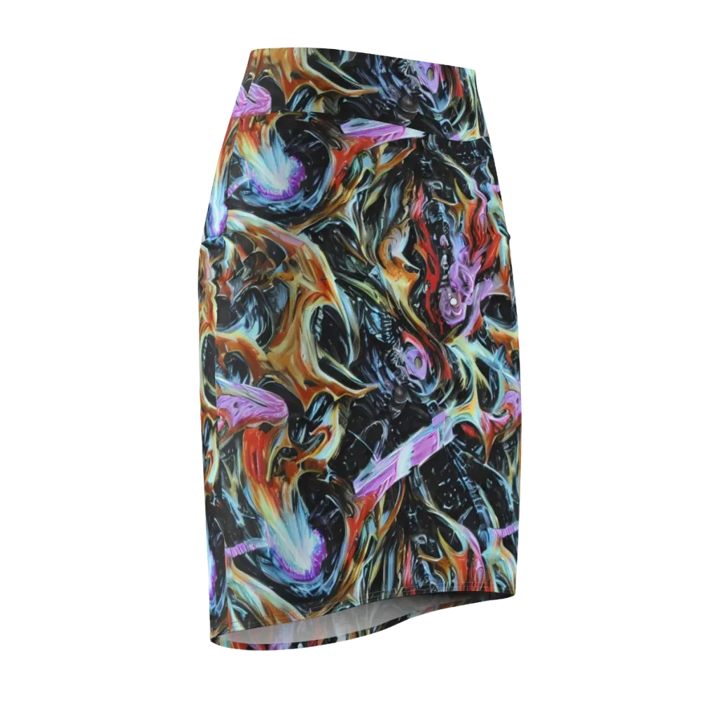 Galactic Spill on Pencil Skirt — Front Side